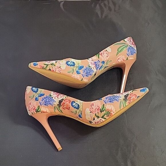 BRAND NEW GIANNI BINI THIN HEEL POINTED TOE MULTI-COLOR FLORAL WOMEN"S SHOE - Picture 8 of 12